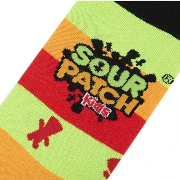 4/$25 Sour Patch Kids Crazy Socks New Unisex Novelty Crew Socks - Picture 5 of 6